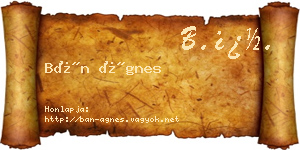 Bán Ágnes névjegykártya