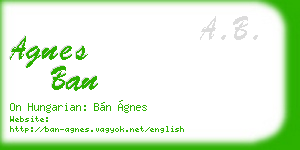 agnes ban business card