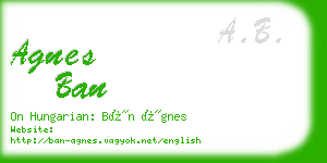 agnes ban business card